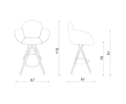 Sgabello poltroncina Hugo a prezzo scontato^Ozzio Outlet