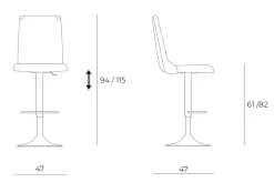 Easyline Sgabello regolabile in altezza Denver a prezzo ribassato- Sgabelli