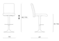 Easyline Sgabello regolabile in altezza Manila a prezzo scontato- Sgabelli