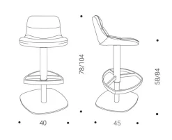 Sgabello regolabile in altezza Marlon a prezzo ribassato^Ozzio Best