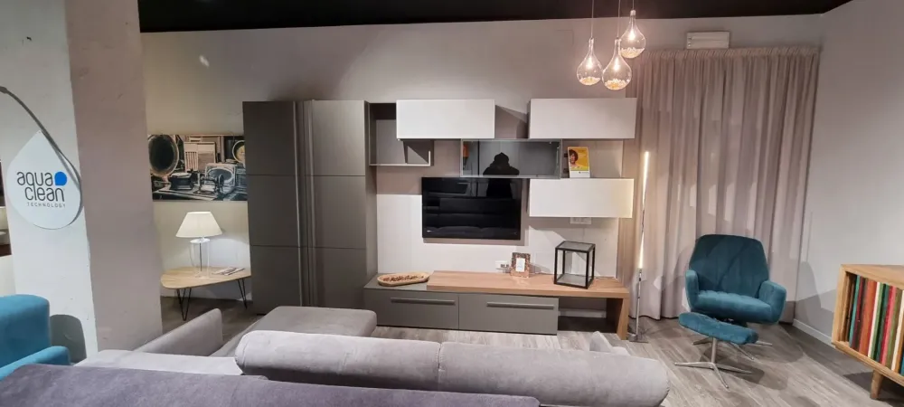 Gierre Mobili Soggiorno completo Abaco evolution di in laminato materico a prezzo scontato- Soggiorni Completi