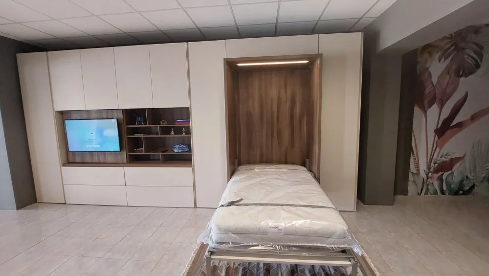 Discount Soggiorno completo Alcova con letto di in melamminico in Offerta Outlet Soggiorni Completi