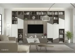 Favero Soggiorno completo Composizione disegual spalla - 7rf 5020_a di in legno a prezzo scontato- Soggiorni Completi