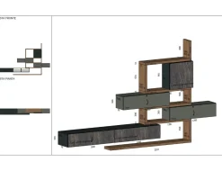 Soggiorno completo Horizon di in legno in Offerta Outlet^Mobilgam Online