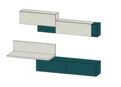 Soggiorno completo Living di in laminato materico a prezzo Outlet^Moretti Compact Camerette Sale