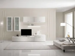 Md work Soggiorno completo modello Soggiorno  bianco frassinato di a prezzo Outlet- Soggiorni Completi