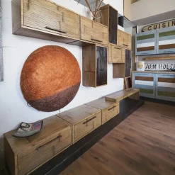 Bortoli Soggiorno completo modello Composizione soggiorno bambu miele e black di a prezzo scontato- Soggiorni Completi