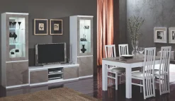 Artigianale Soggiorno completo Modello roma di in laccato lucido a prezzo scontato- Soggiorni Completi