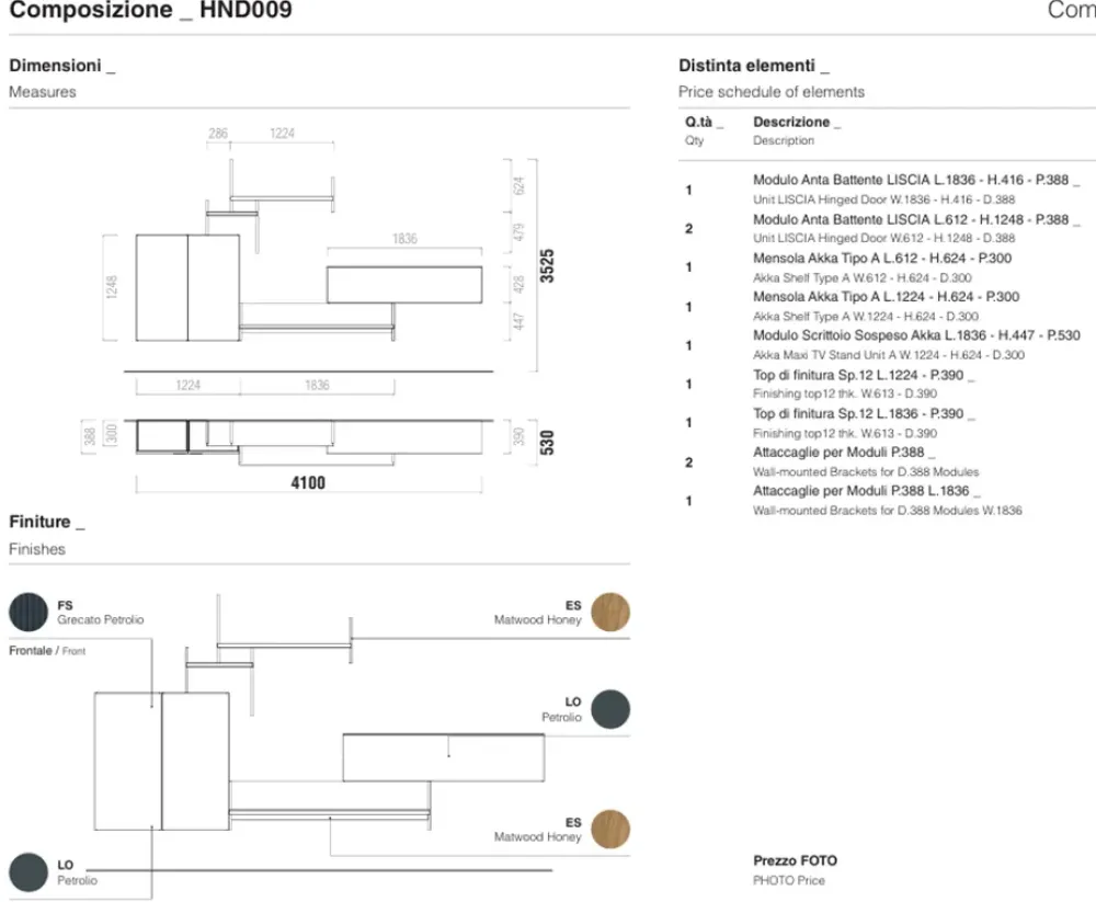 Soggiorno completo Rapallo di in laccato opaco a prezzo Outlet^Santalucia Online