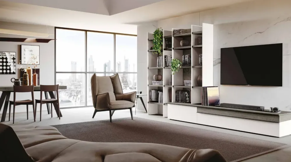 Soggiorno completo Sm017 di in laccato opaco a prezzo Outlet^Imab Clearance