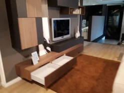 Mobilgam Soggiorno completo Soggiorno mobilegam in legno  noce cannettato di in stile design con forte sconto- Soggiorni Completi