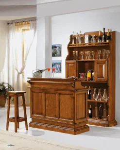 Soggiorno Mobile-bar completo versione noce scontato del -30 % Madie