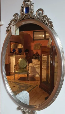 Specchiera in stile classico Foglia argento anticato OFFERTA OUTLET^OF Ongaro & Fuga New