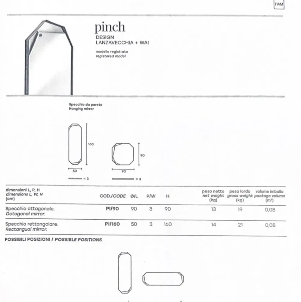 Sale Specchio modello Pinch di a prezzi convenienti Specchiere