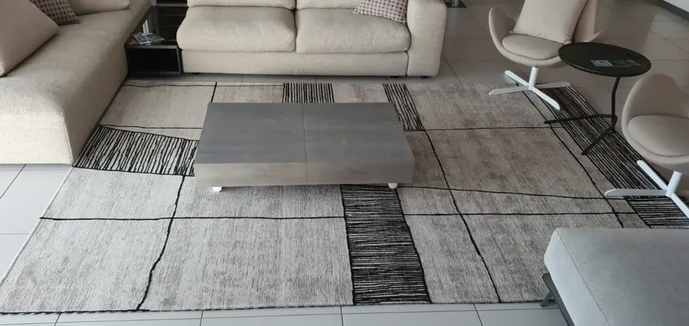 New Tappeto rettangolare in stile moderno Klee chenille a prezzo Outlet Tappeti