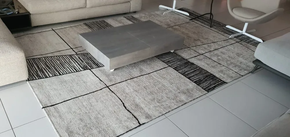 New Tappeto rettangolare in stile moderno Klee chenille a prezzo Outlet Tappeti