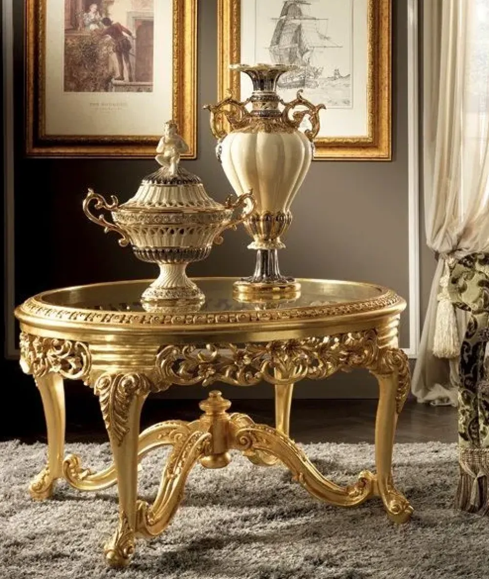 Tavolino classico Tavolino laccato foglia oro di a prezzo scontato^Md work Hot
