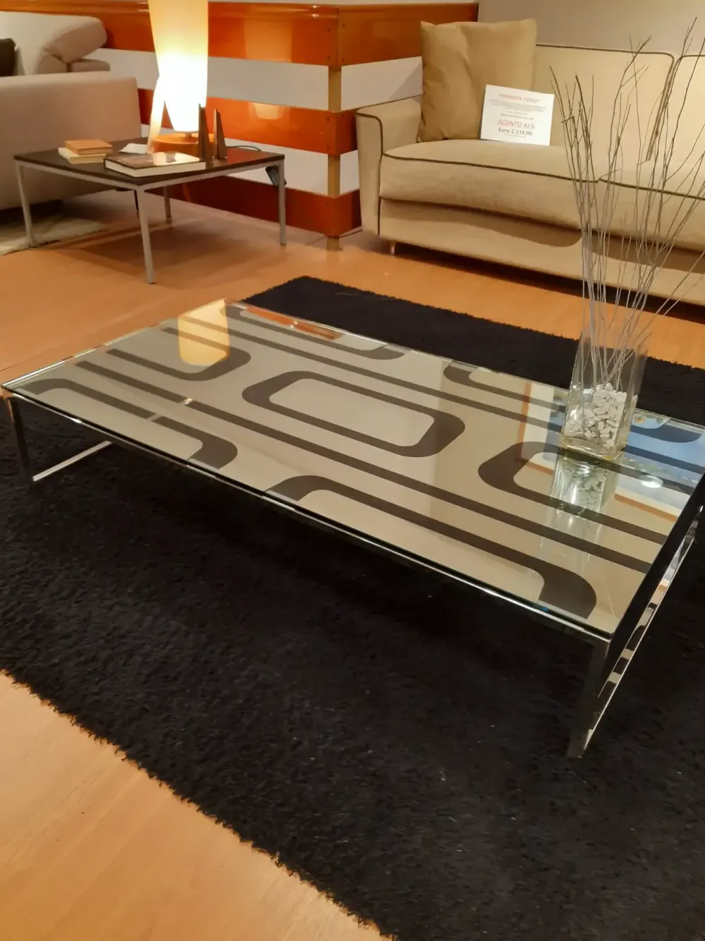 Tavolino design Tavolino vetro argentato di a prezzo ribassato^Ciacci Online