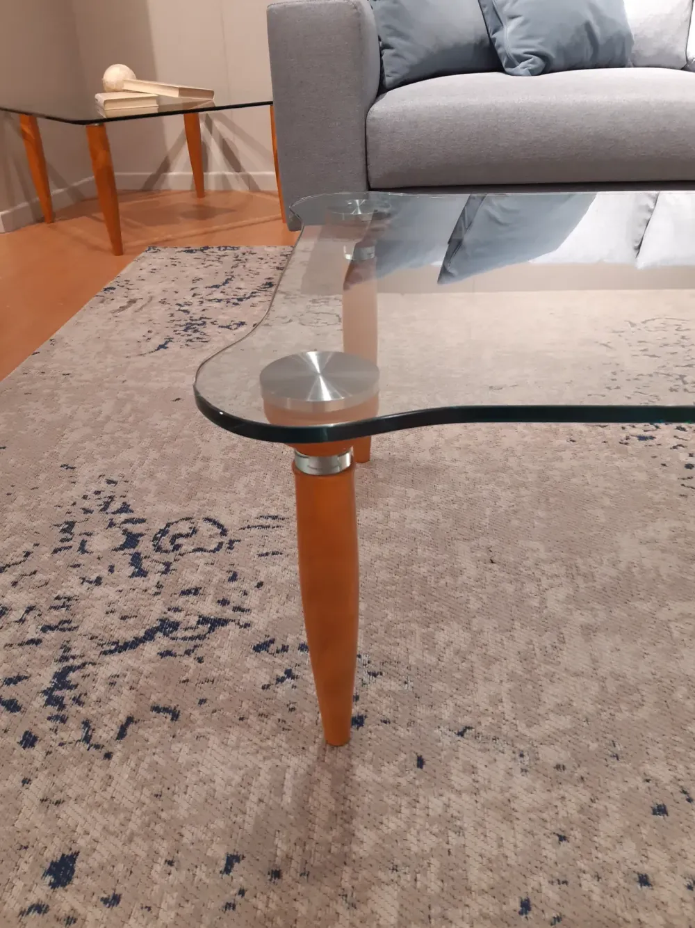 La Vetreria Tavolino Tavolino cristallo noce rettangolare del marchio con forte sconto - 45%- Tavolini