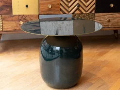 Tavolino Tavolino verdone acciaio con finitura a smalto  della firma in offerta^Artigianale New