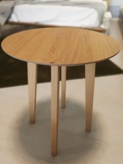 Dall'Agnese Tavolino tondo modello Zoe con piano e basamento in rovere nodi- Tavolini