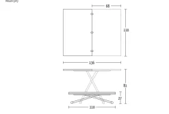 Online Tavolino trasformabile in tavolo in legno Universe in Offerta Outlet Tavoli