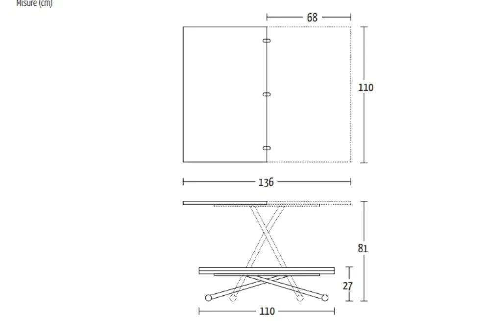 Online Tavolino trasformabile in tavolo in legno Universe in Offerta Outlet Tavoli