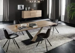 Tavolo West in legno rovere massello PREZZI OUTLET -30%^Alta Corte Outlet