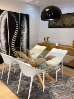 Artigianale Tavolo Tavolo fisso in cristallo PREZZI OUTLET -50%- Tavoli