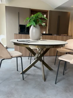 Bontempi Tavolo Barone   in ceramica Rotondo allungabile scontato 35%- Tavoli