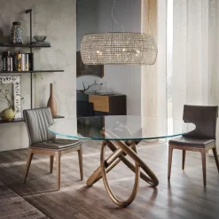 Hot Tavolo Carioca in vetro fisso. Lunghezza: 120 cm. Tavoli