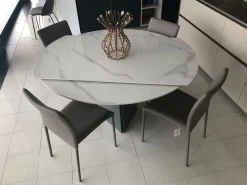 Target Point Tavolo con piano in ceramica rotondo di a PREZZO OUTLET- Tavoli