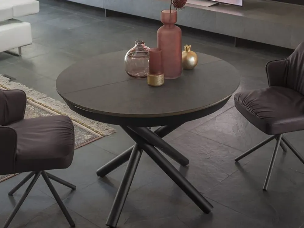 Altacom Tavolo con piano in laminato rotondo di a PREZZO OUTLET- Tavoli