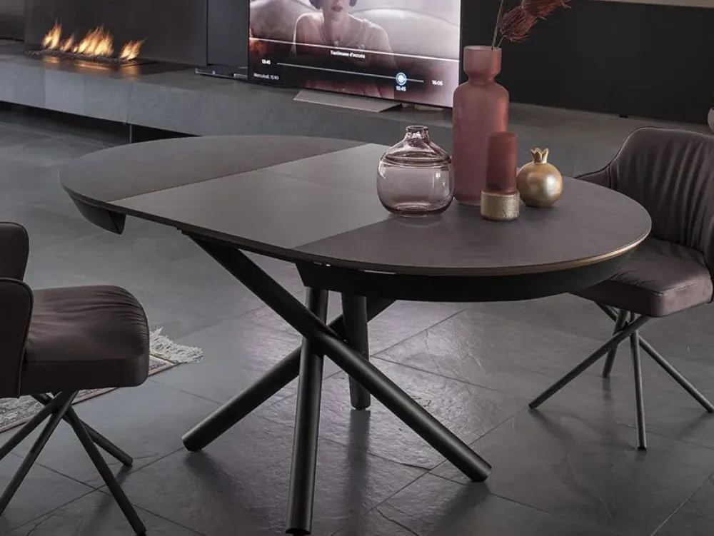 Altacom Tavolo con piano in laminato rotondo di a PREZZO OUTLET- Tavoli