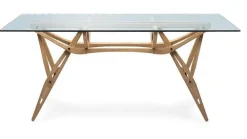 Zanotta Tavolo con piano in vetro rettangolare di a PREZZO OUTLET- Tavoli