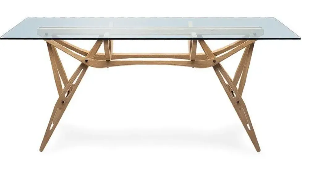 Zanotta Tavolo con piano in vetro rettangolare di a PREZZO OUTLET- Tavoli