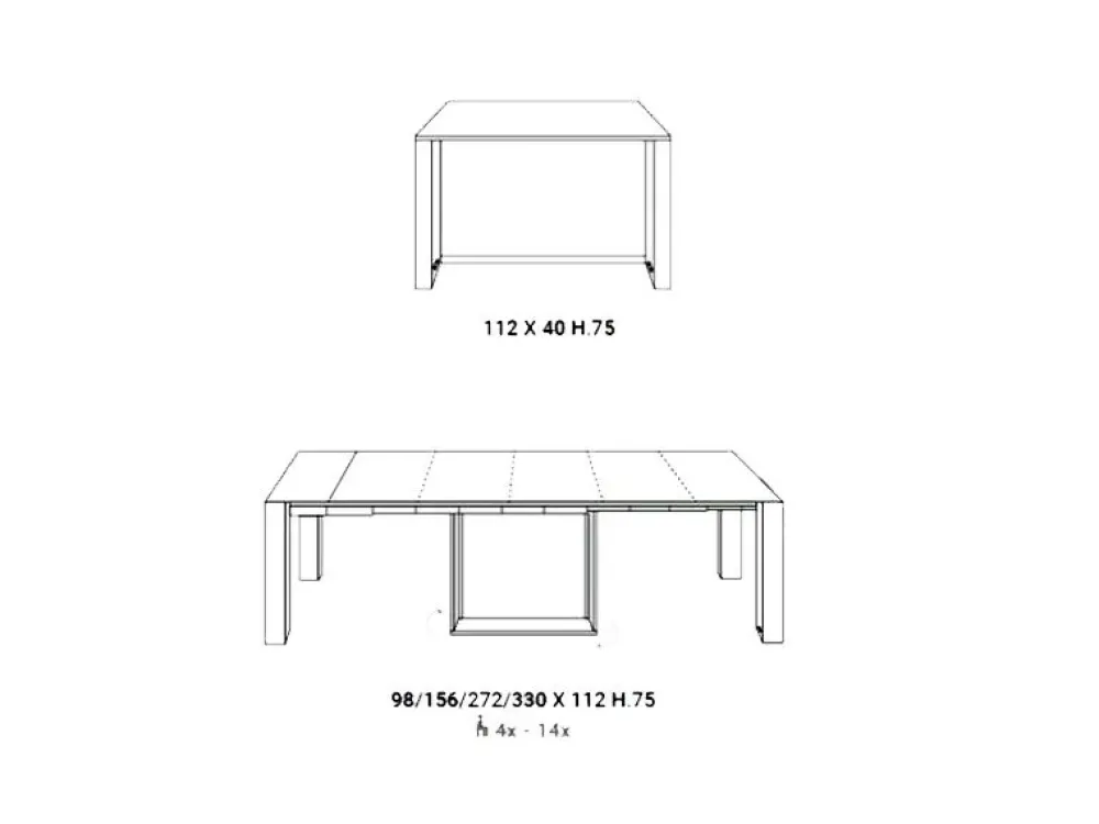 Clearance Tavolo consolle modello A3 a prezzo scontato Consolle