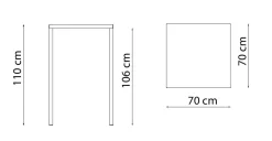 Vermobil Tavolo da giardino modello Tavolo alto quatris 70 x 70 grigio antico - in offerta- Tavoli Da Giardino