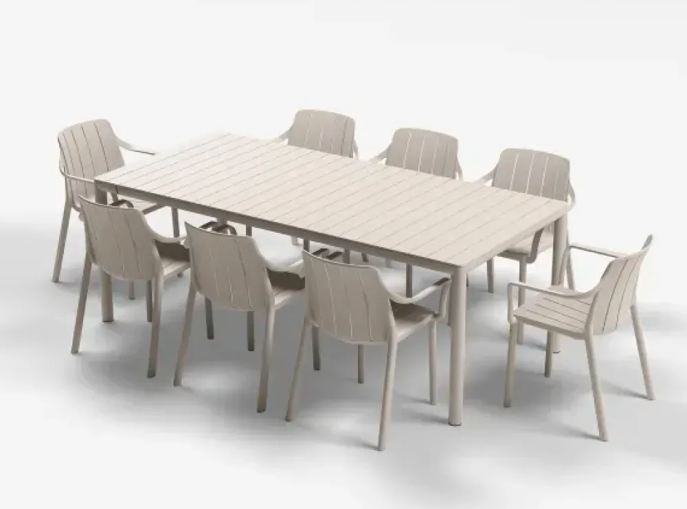 New Tavolo da giardino Set tevere 210/275 con 8 tiberina a marchio a prezzo scontato Tavoli Da Giardino