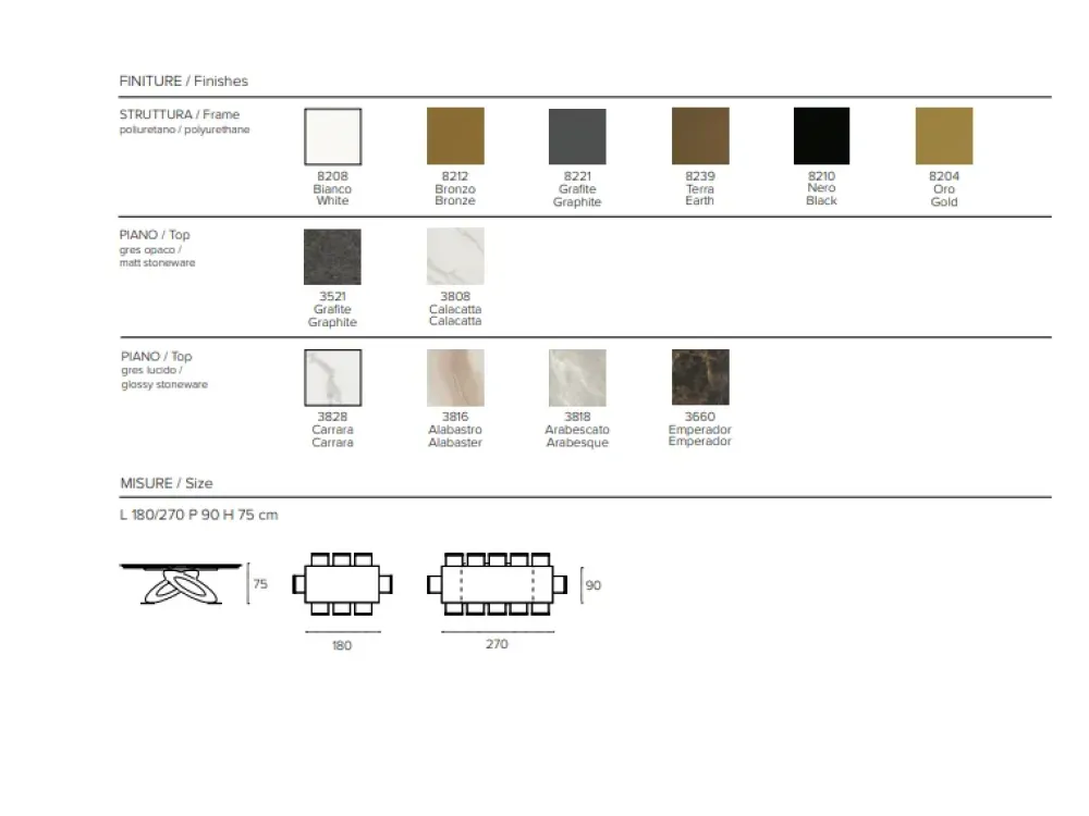Target Point Tavolo Eclipse in ceramica Rettangolare allungabile- Tavoli