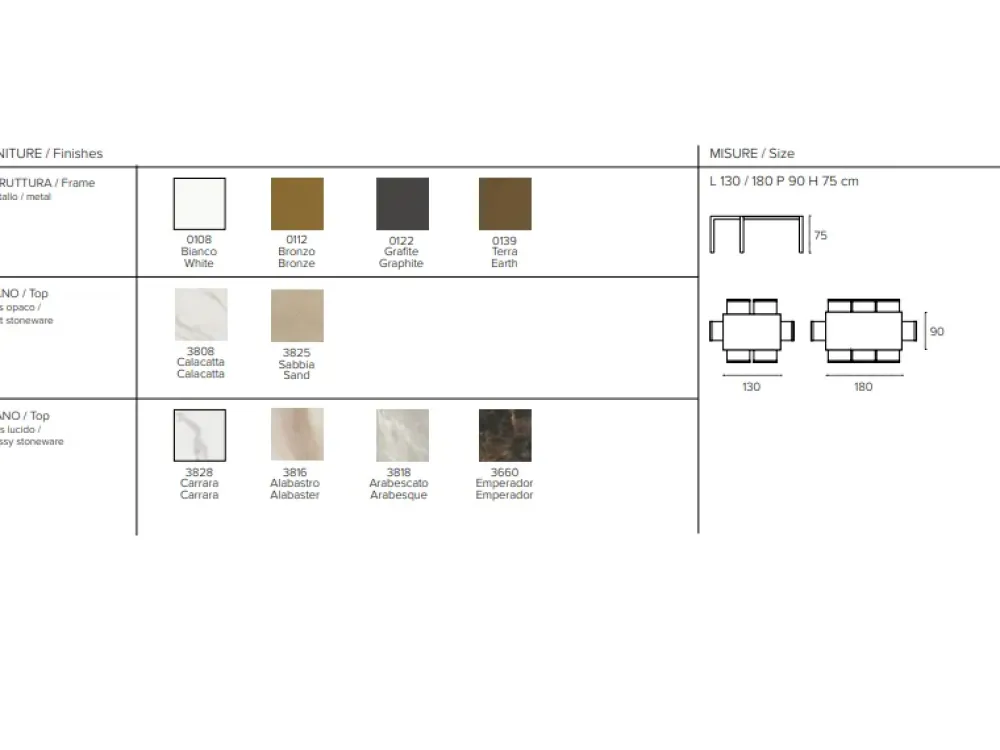 Hot Tavolo Enea in ceramica Rettangolare allungabile Tavoli