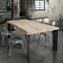 New Tavolo fisso Tavolo legno con gambe metallo Tavoli