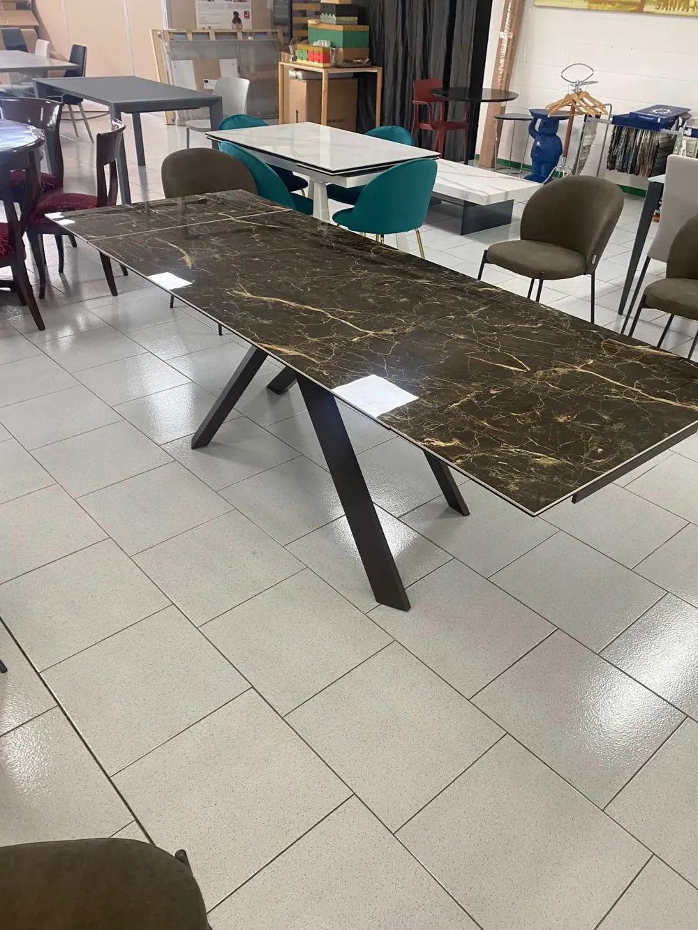 Tavolo Gress porcellanato allungabile in metallo Allungabile^Md work Outlet