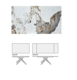 Outlet Tavolo in altri materiali rettangolare Tavolo piano pandora luxury allungabile   a prezzo scontato Tavoli