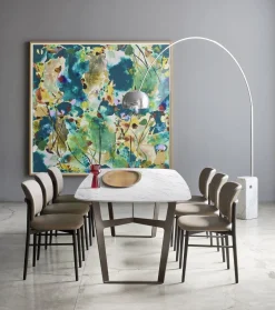 Tavolo in ceramica ovale Obi in offerta outlet^Sangiacomo New