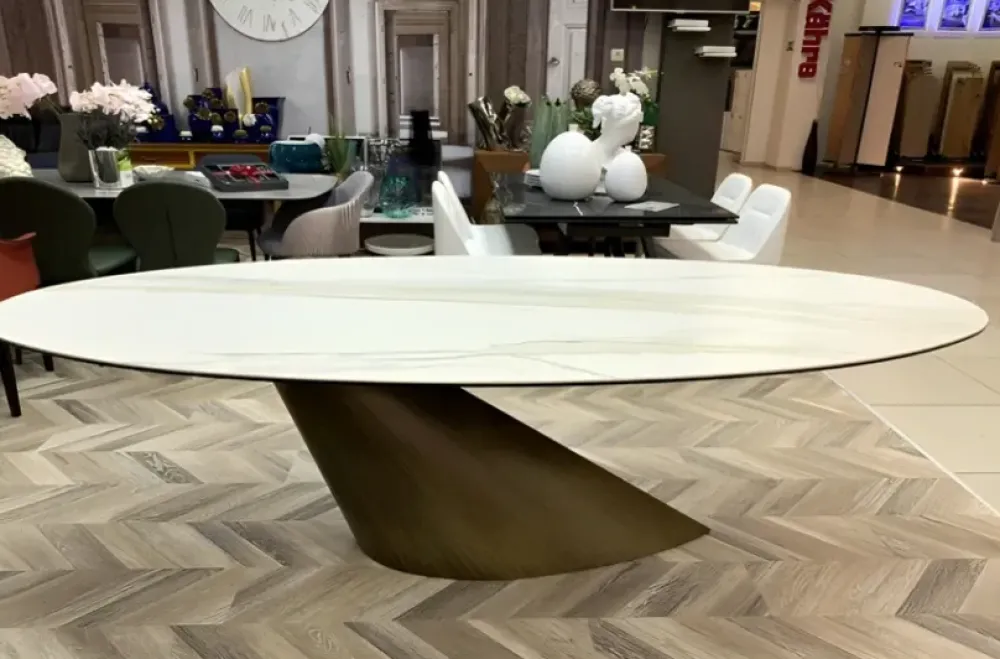 Discount Tavolo in ceramica ovale Oasi in offerta outlet Tavoli