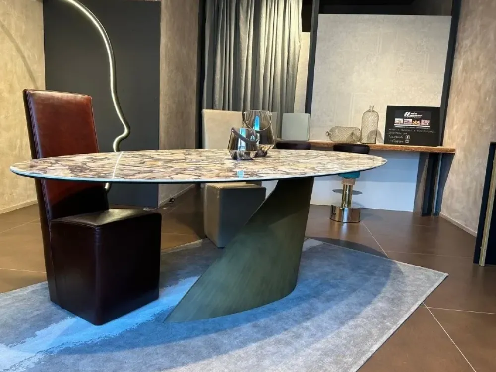 Discount Tavolo in ceramica ovale Oasi in offerta outlet Tavoli