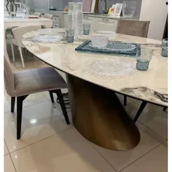 Discount Tavolo in ceramica ovale Oasi in offerta outlet Tavoli
