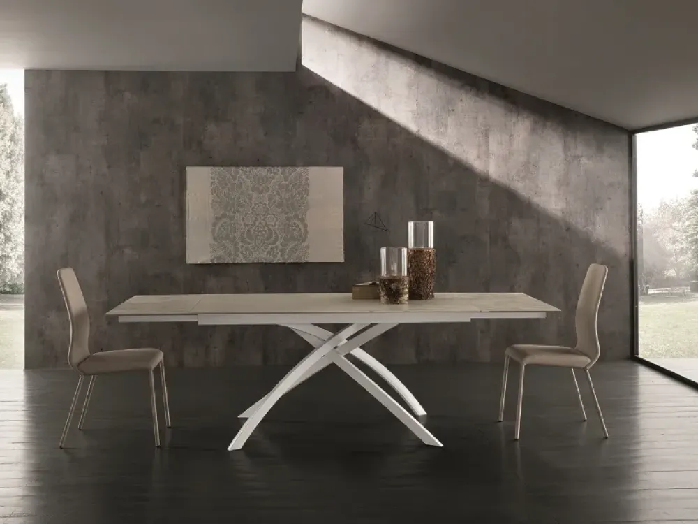 Tavolo in ceramica rettangolare Twist allungabile a prezzo ribassato^Zamagna Best