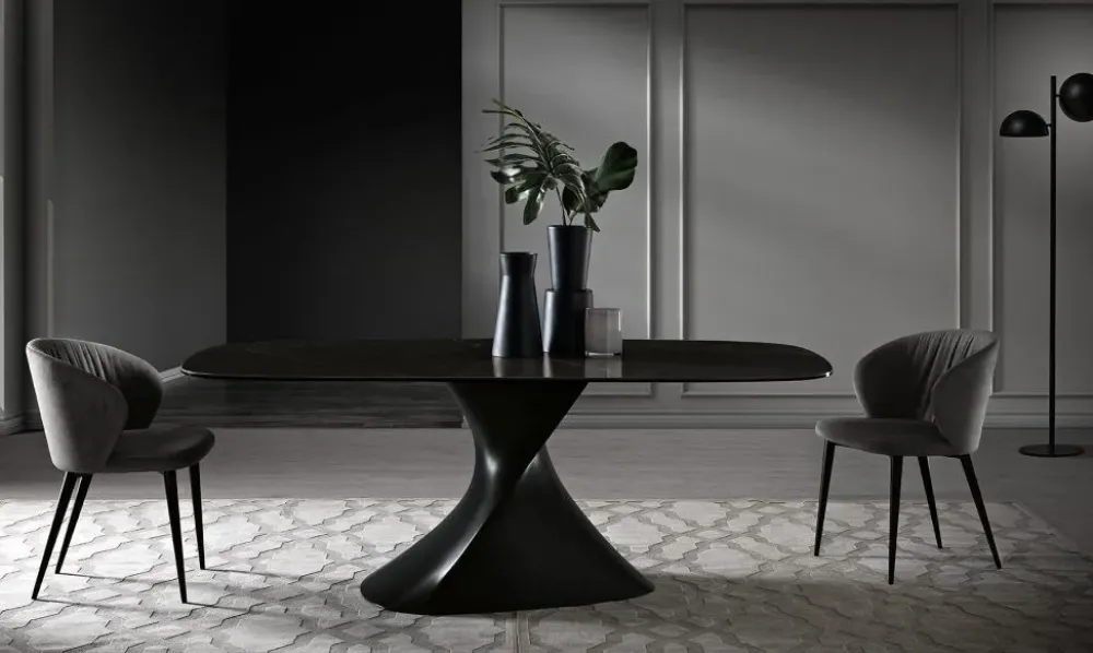 Md work Tavolo in ceramica sagomato Tavolo luxury vetroceramica calacatta o nero greco in offerta outlet- Tavoli